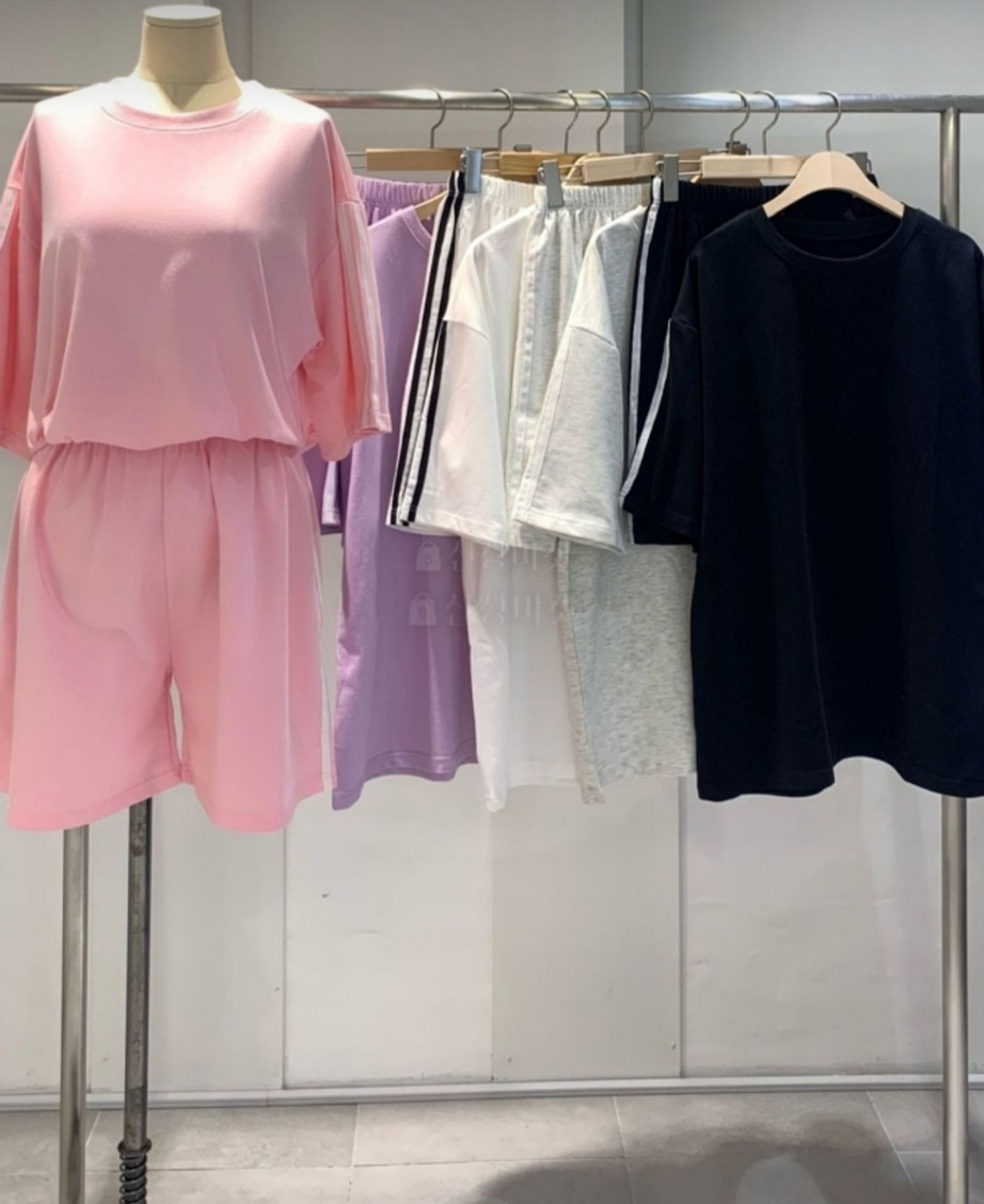 투라인 반팔반바지세트