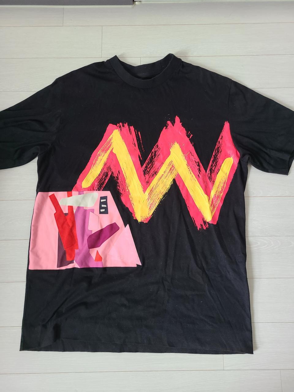 시스템옴므 페인팅 반팔티 블랙 95