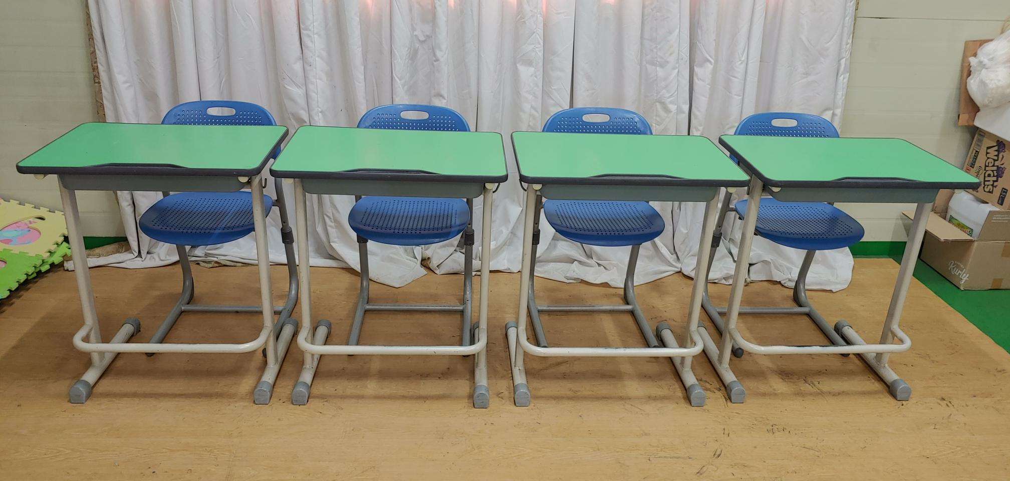 1인용 퍼시스 학원책상의자 학교책상의자 학원책걸상 배송가능