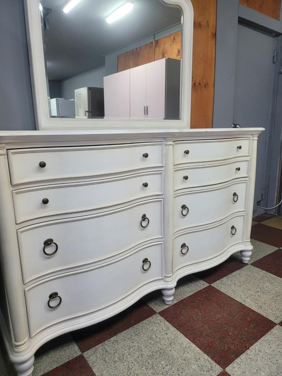 미라지가구화장대 레거시 빈티디화이트엔틱