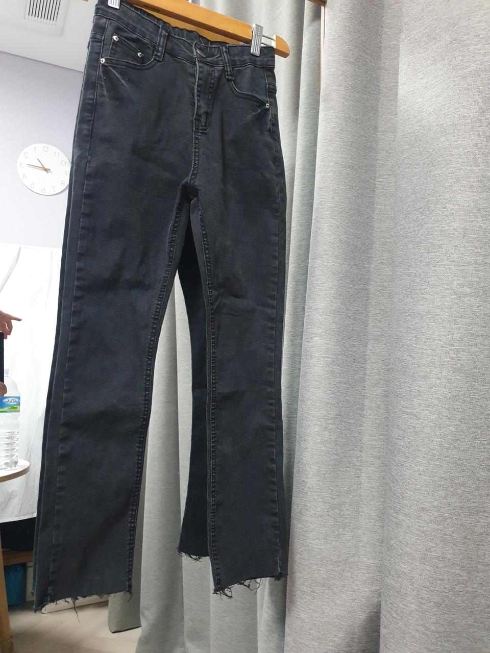 워싱블랙 일자핏 슬림핏 청바지