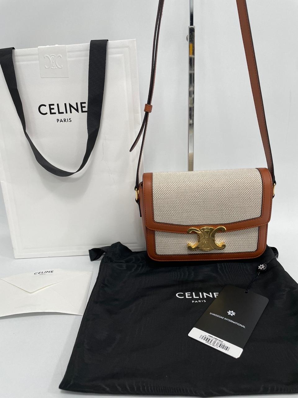 셀린느 틴 트리오페백/카프스킨 탠 화이트