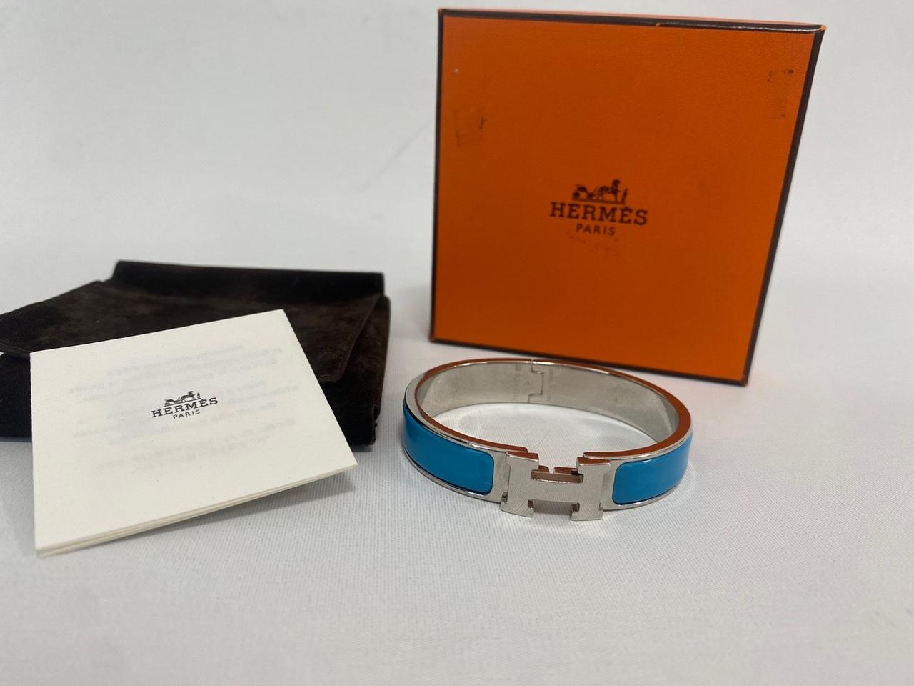 에르메스 클릭아슈pm 블루 실버