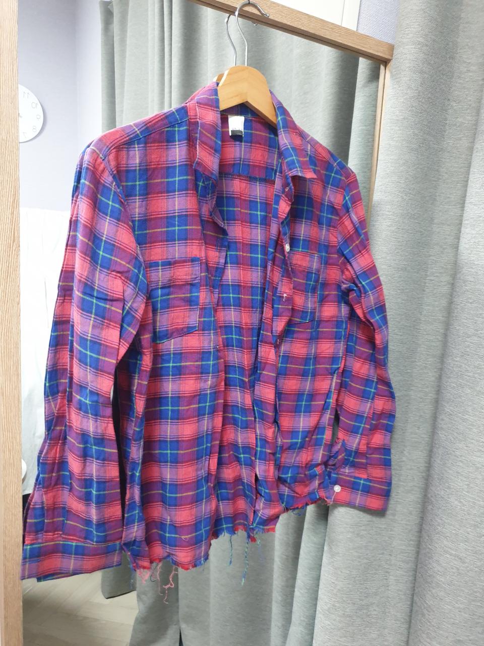 크롭 체크셔츠.남방