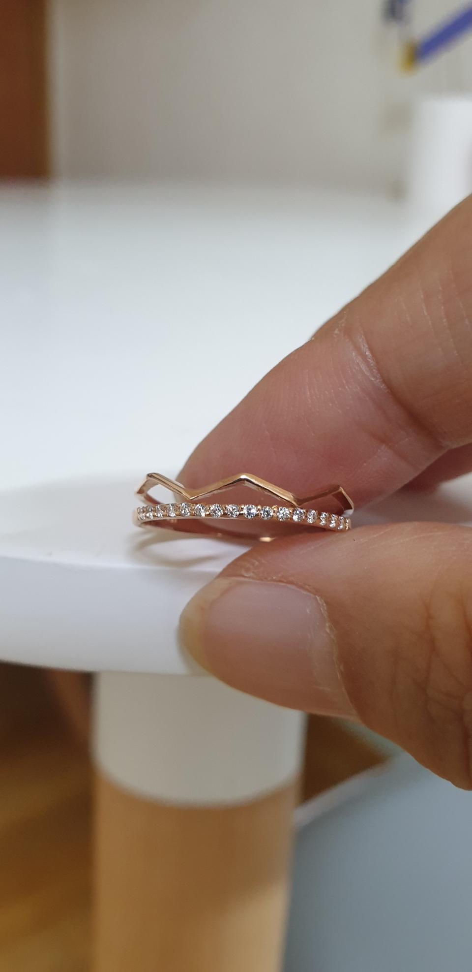 18k 두줄반지 18호