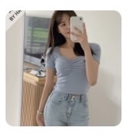 하와 셔링 티셔츠