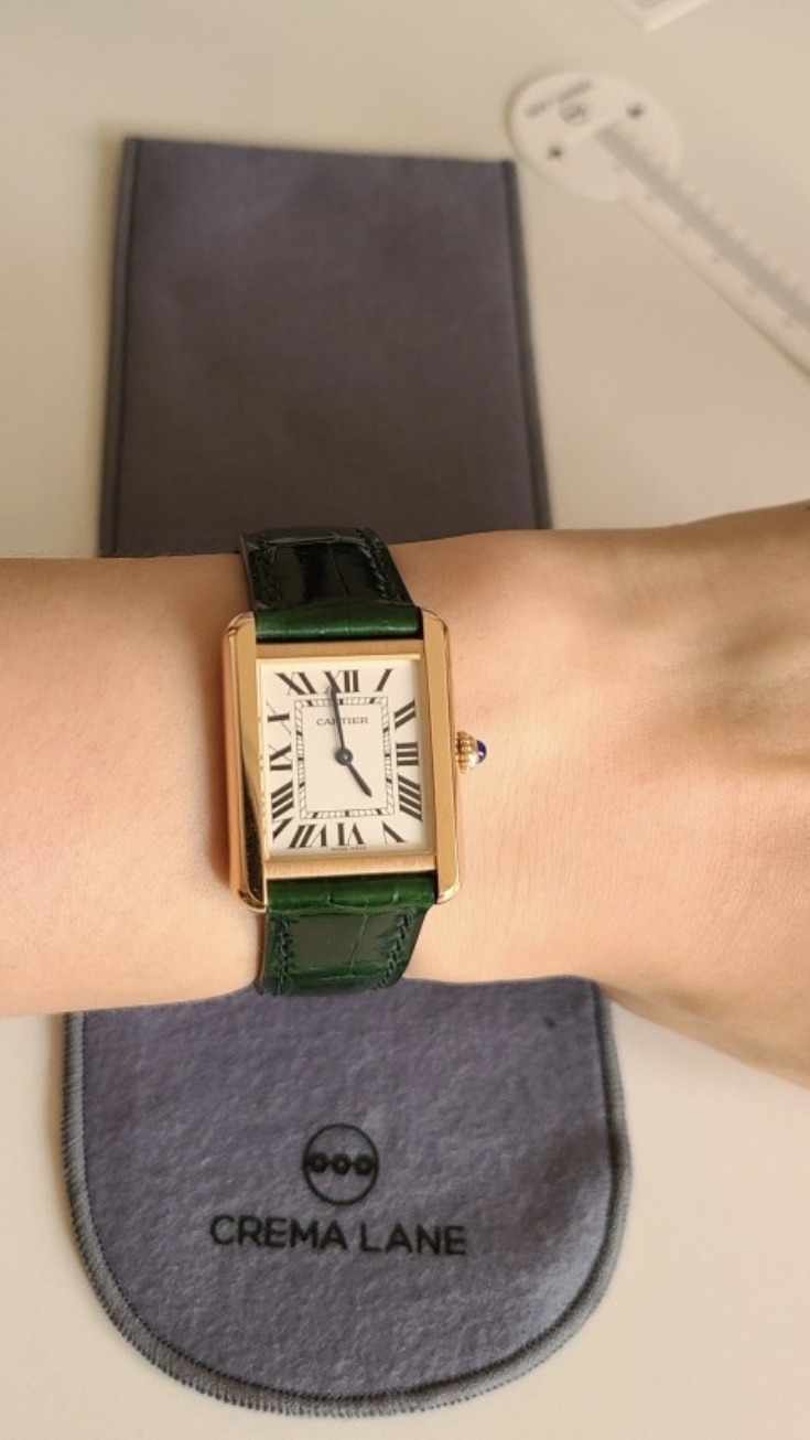 까르띠에 머스트탱크 디버클용 악어가죽밴드