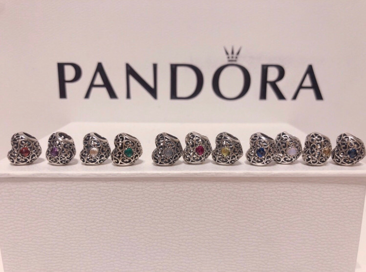 (정품) 판도라 단종 하트 10월 탄생석 참 / 핑크 파베 클립 참