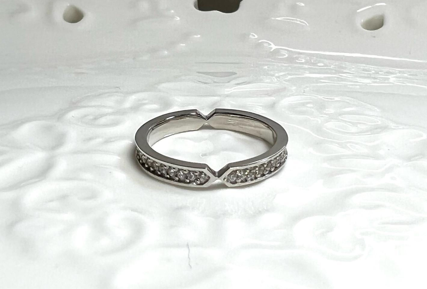 18k 엑스 큐빅 화이트 골드 금 반지 링 (목걸이 팔찌 귀걸이 많음)