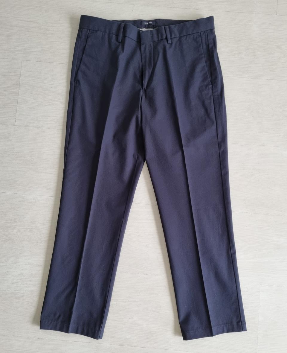 헤지스 치노팬츠 남자 면바지 네이비 80