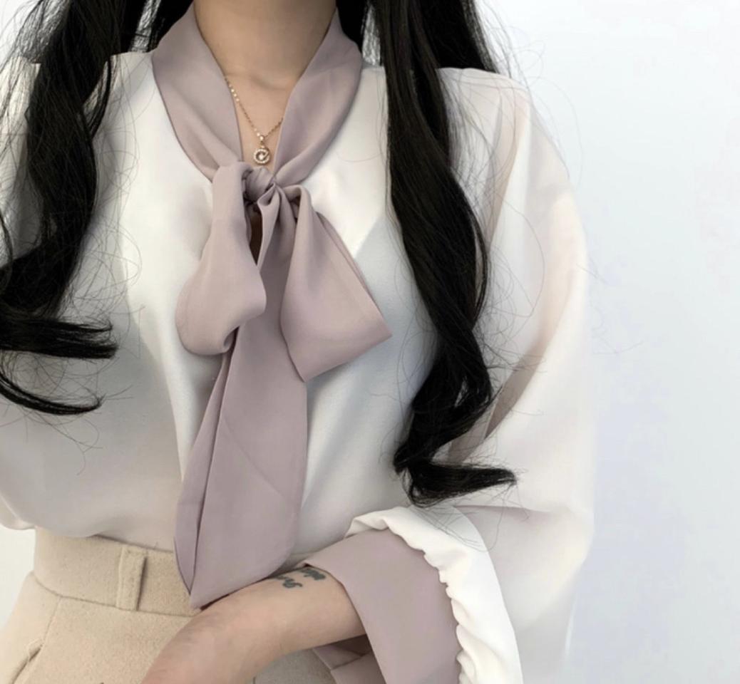 에이블리 리본 셔츠