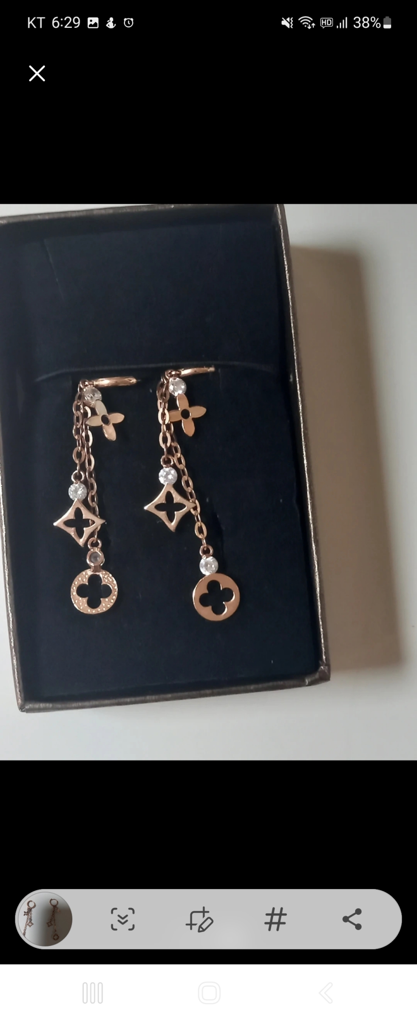 원터치귀걸이 세줄골드 35서급처30만원