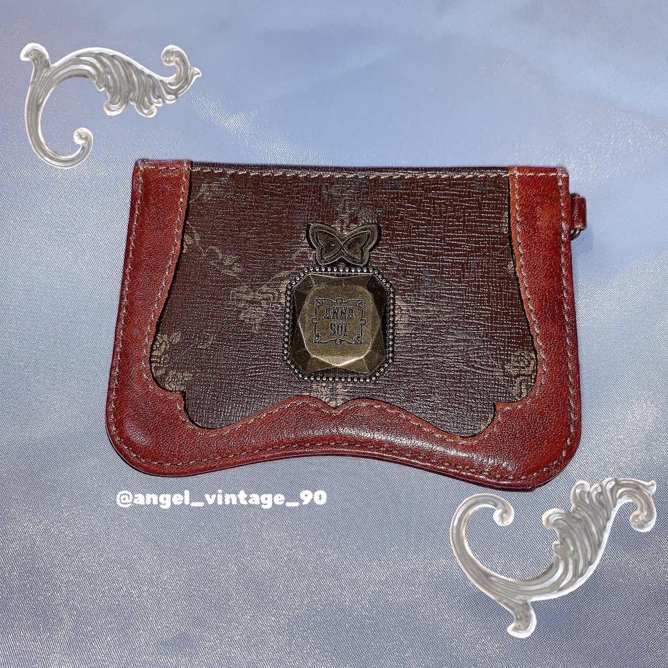 안나수이 브라운 장미 카드지갑