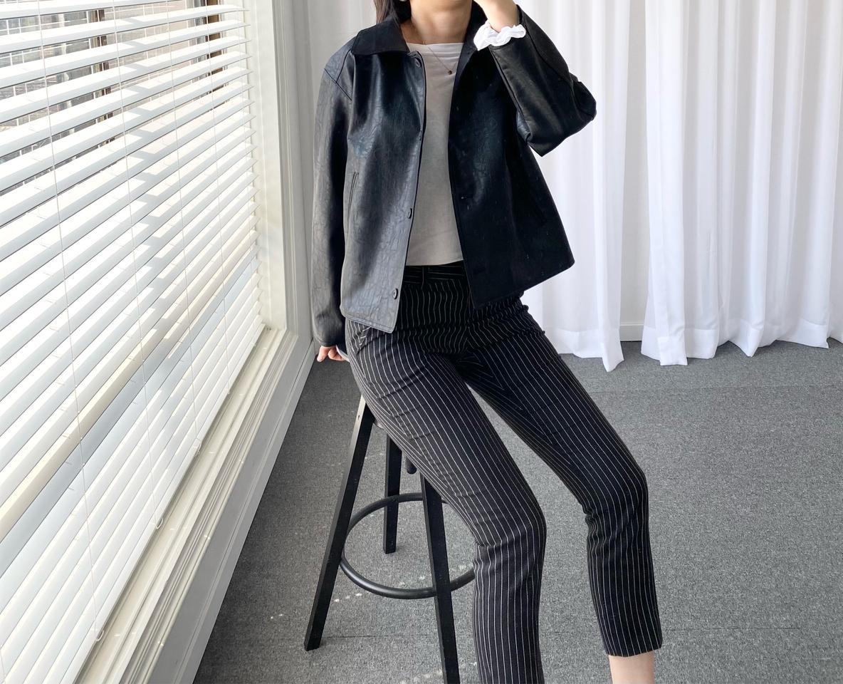 스트라이프 슬랙스 팬츠