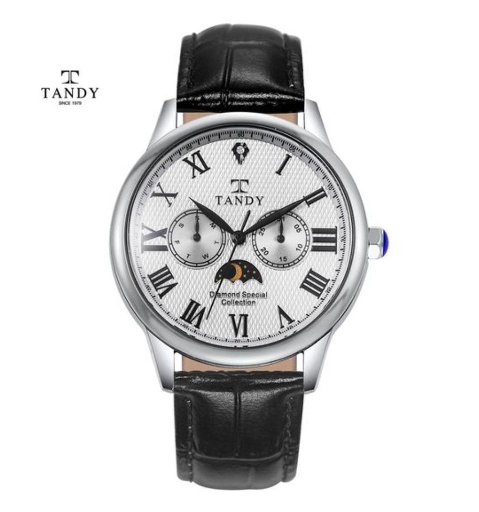 탠디 남성 다이아몬드 썬앤문 레더 시계 새제품 (최저가53만)