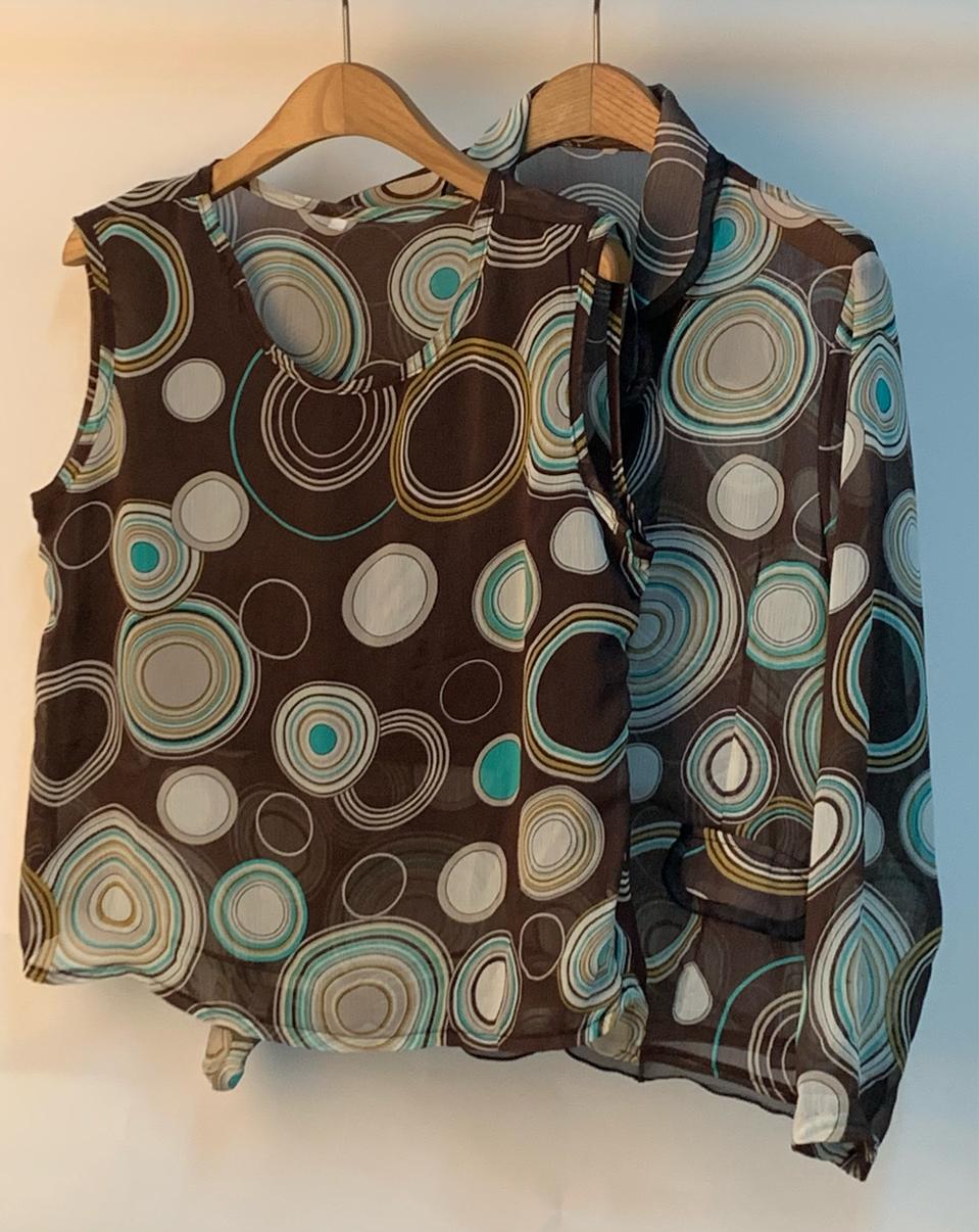 쉬폰 자켓 나시세트 시스루 블라우스 이너 빅사이즈 여름가디건