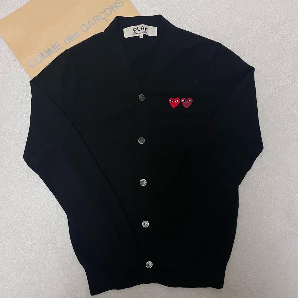 {백화점 판} 새상품 급 꼼데가르송 더블와펜 블랙 남성 가디건