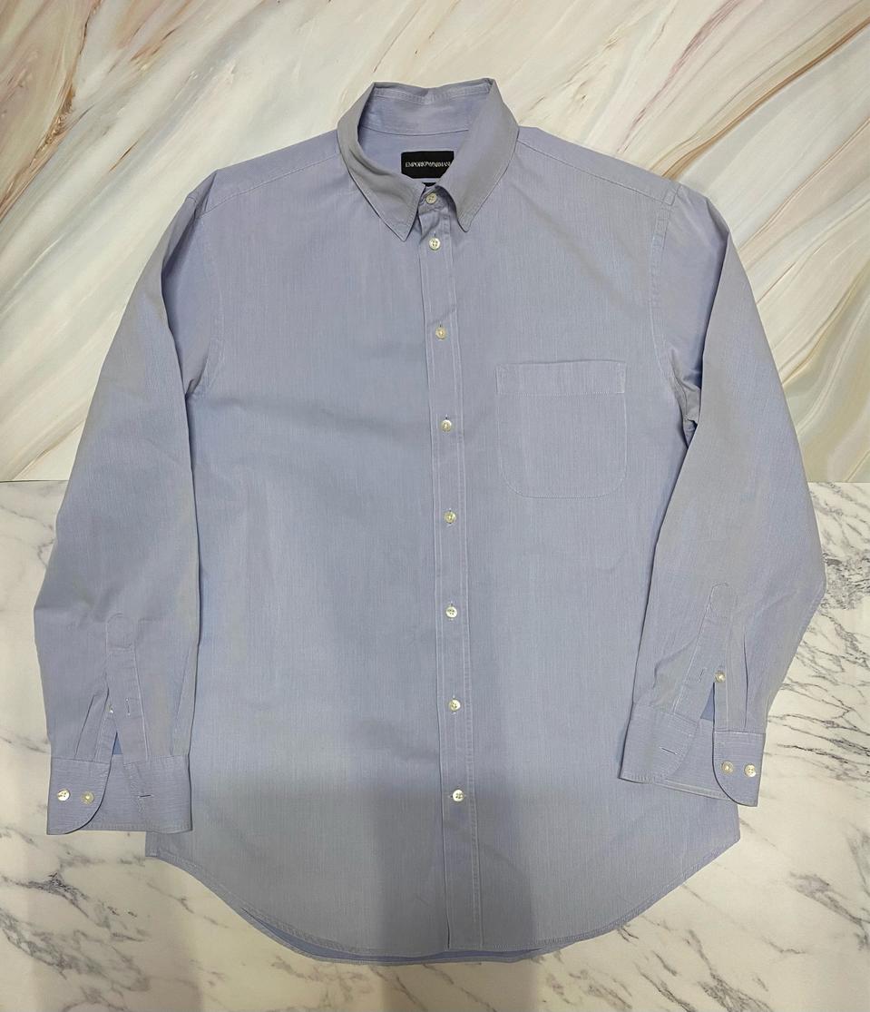 엠포리오 아르마니 남성 스트라이프 셔츠 남방 블루