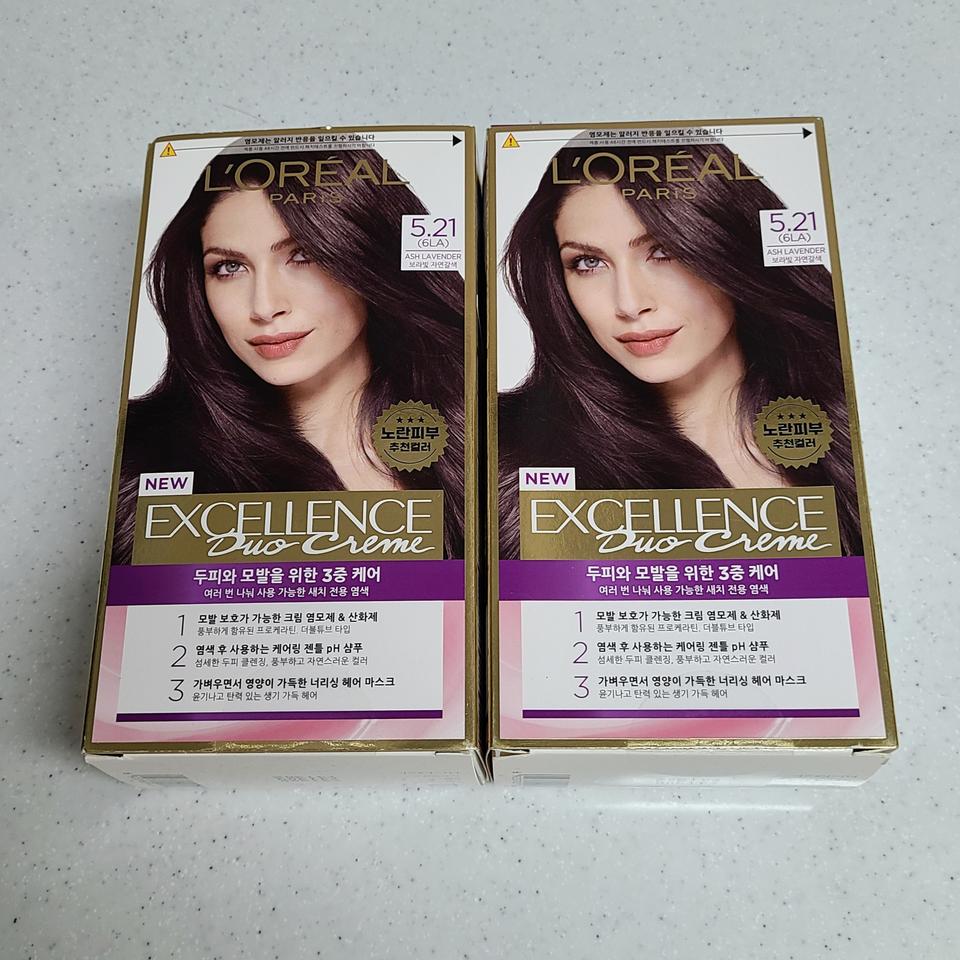 무료배송// 로레알 염색약 엑셀랑스 듀오크림 5.21 보랏빛 자연갈색