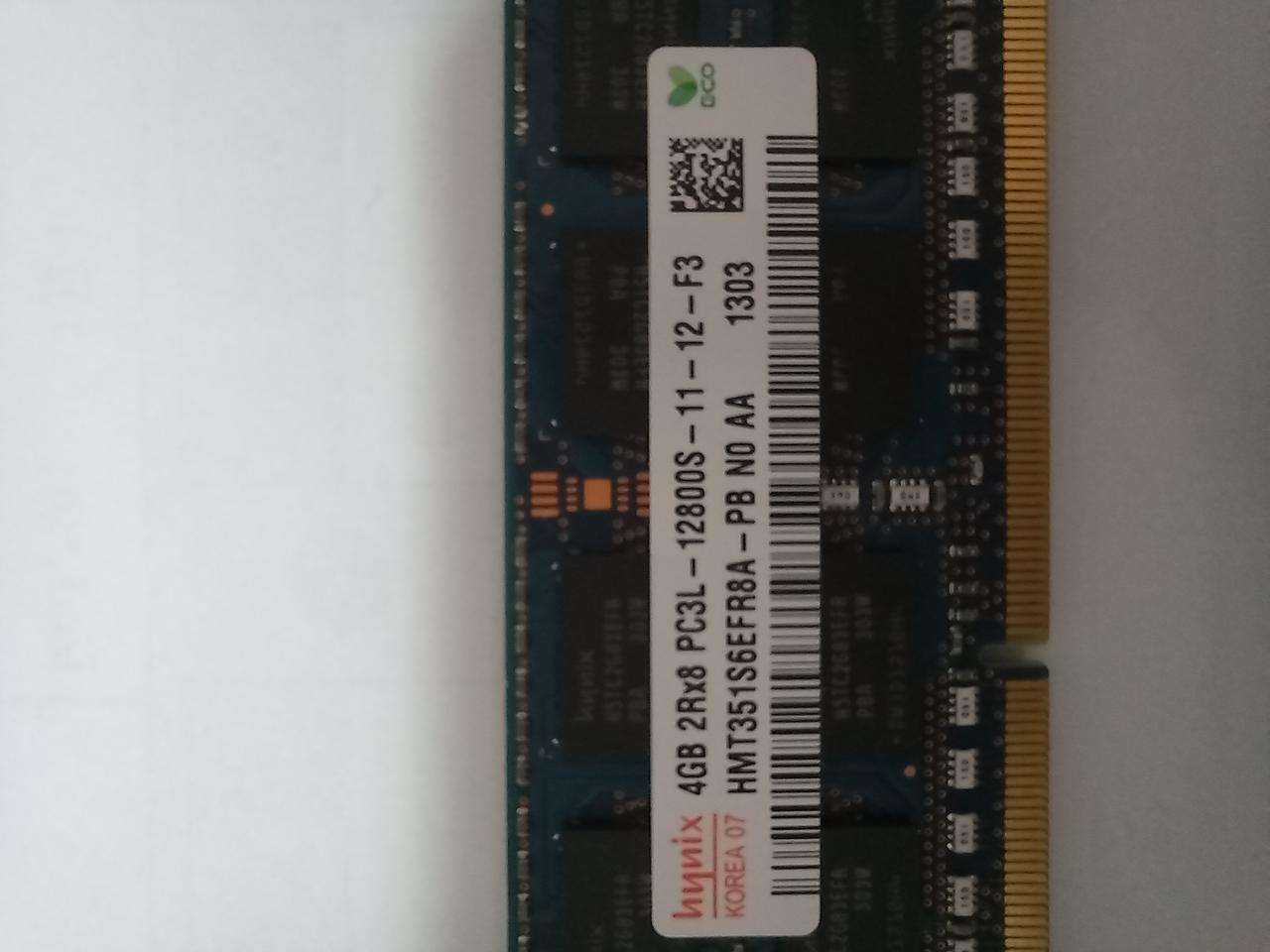 하이닉스 노트북용 메모리 저전력 램 DDR3L 4G PC3L-12800S 2EA