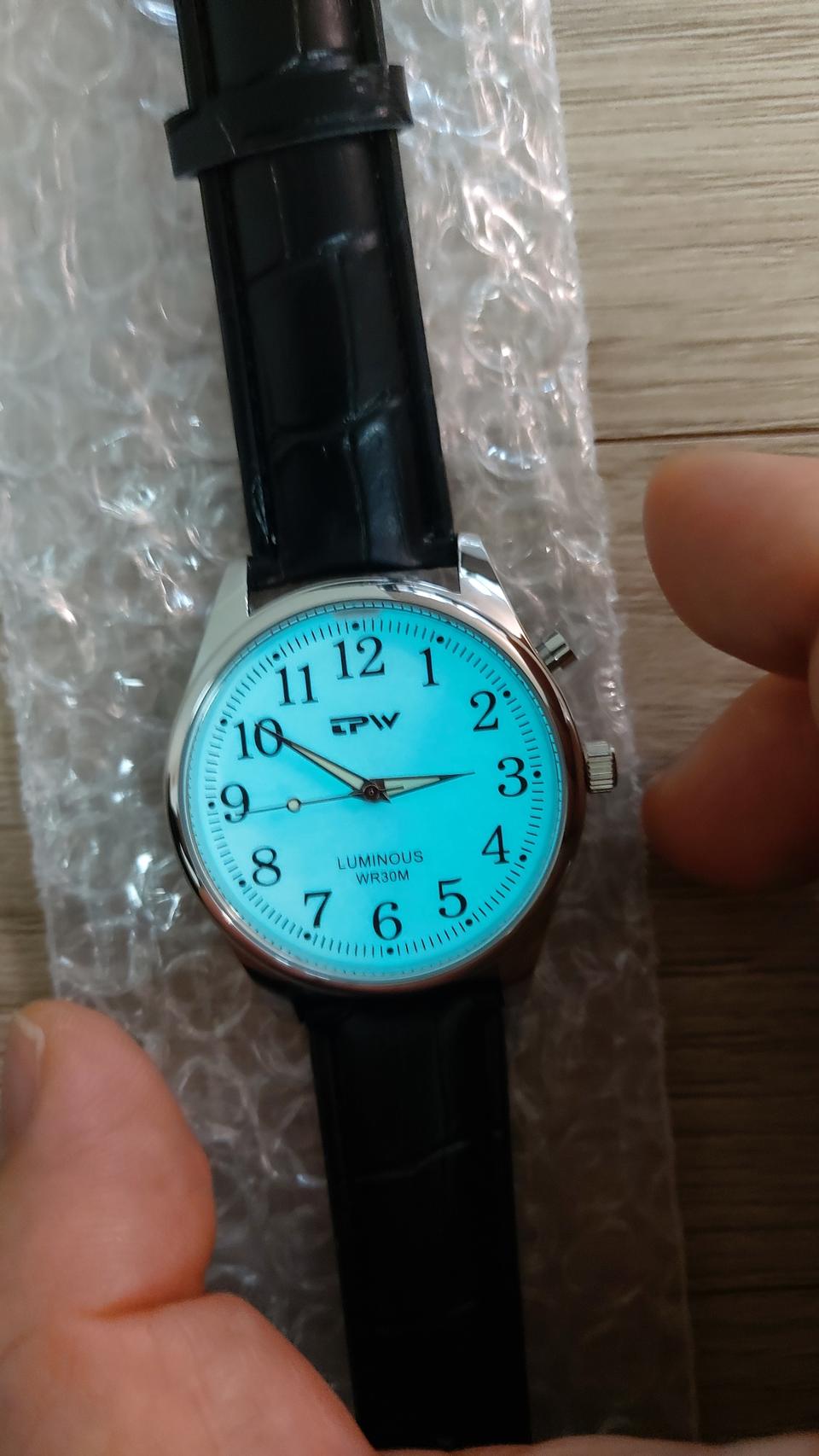 남성용 가죽 라이트시계 Japan 무브먼트