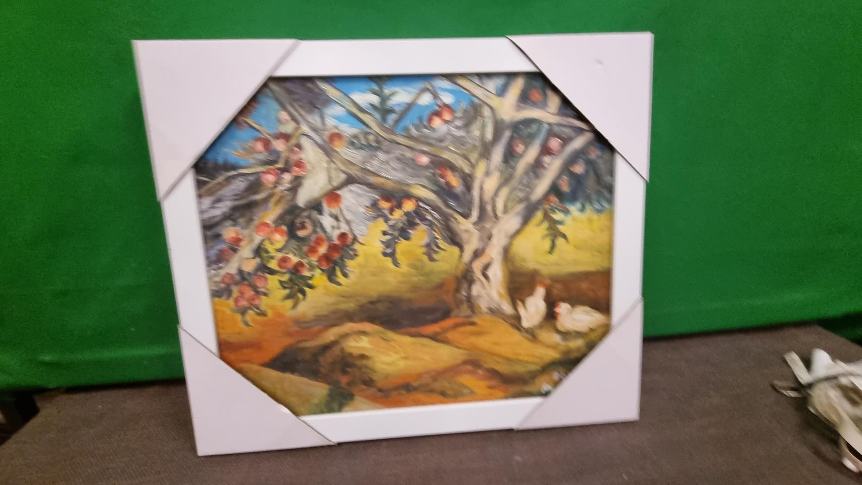 열매나무밑에닭(유화)