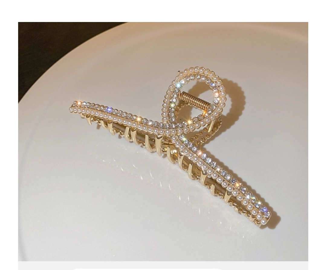 진주크리스탈꼬임 집게핀 올림머리