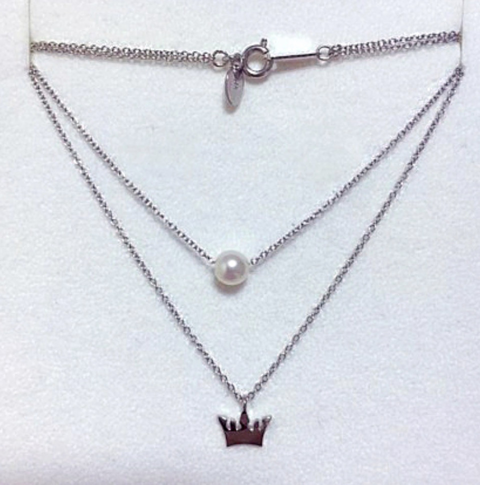 14k 제이에스티나 담수진주 두줄 목걸이