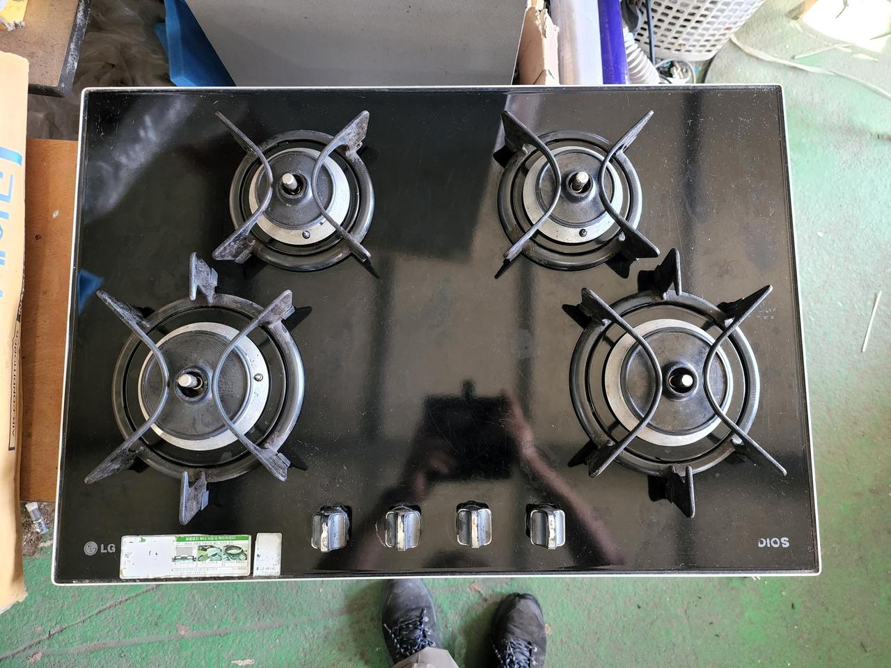 엘지4구 와이드 강화유리 빌트인쿡탑가스렌지 중고 도시가스용