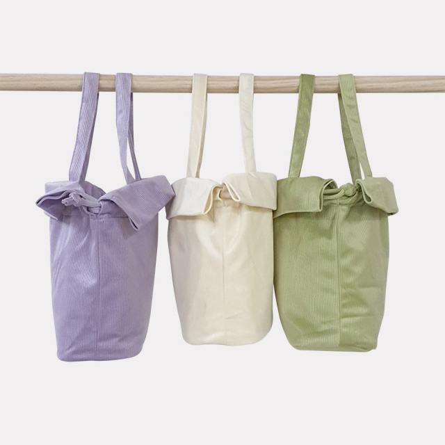 코듀로이 스트링 미니 토트백