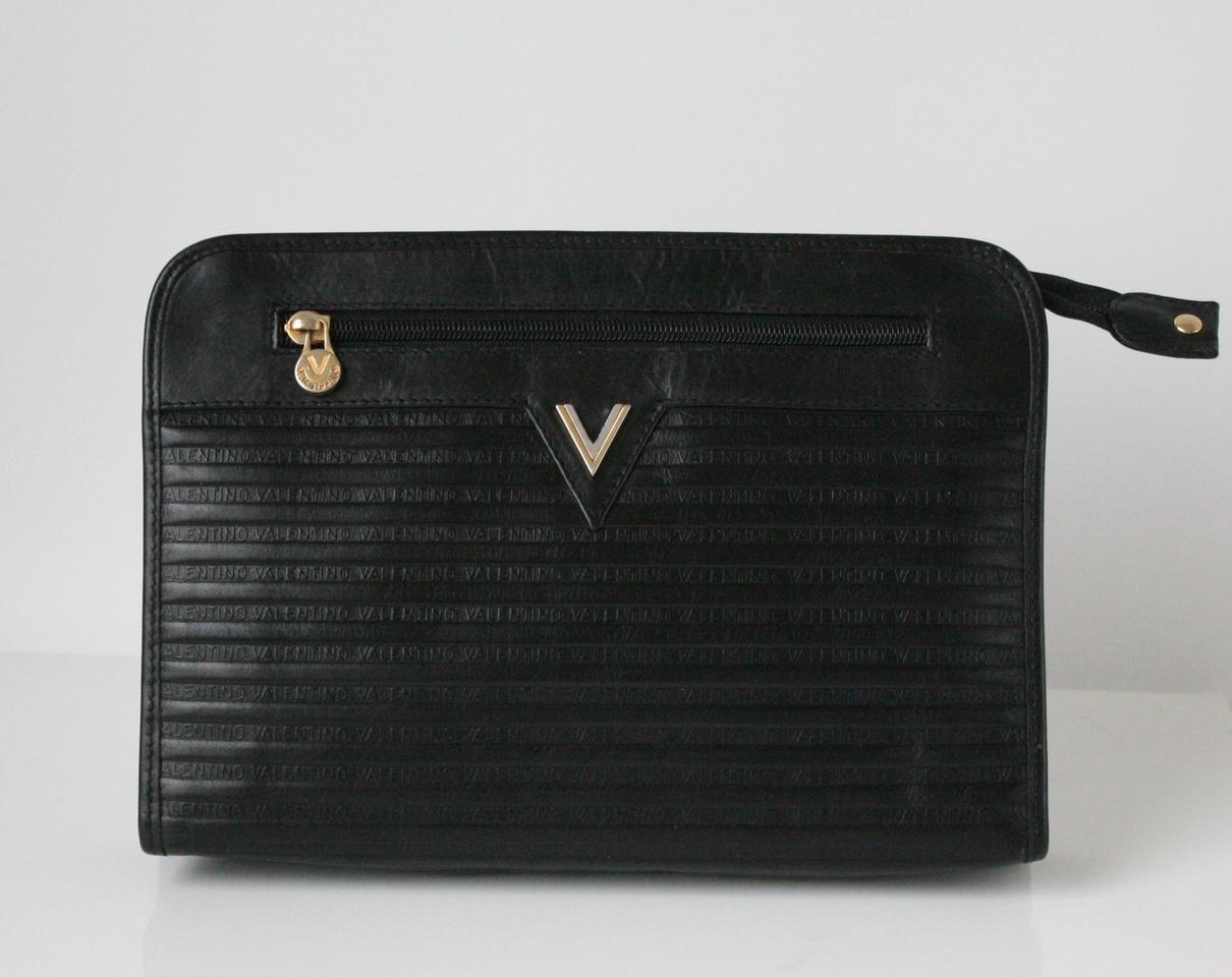 마리오 발렌티노 정품 블랙 가죽 클러치 백