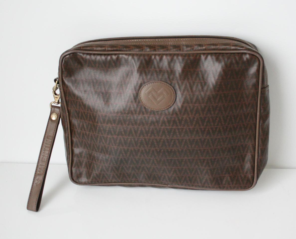 마리오 발렌티노 정품 브라운 가죽 클러치백