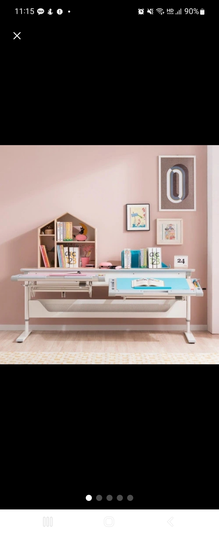 컴프프로 자매 형제 쌍둥이 또는 자녀 과외용 책상의자 세트