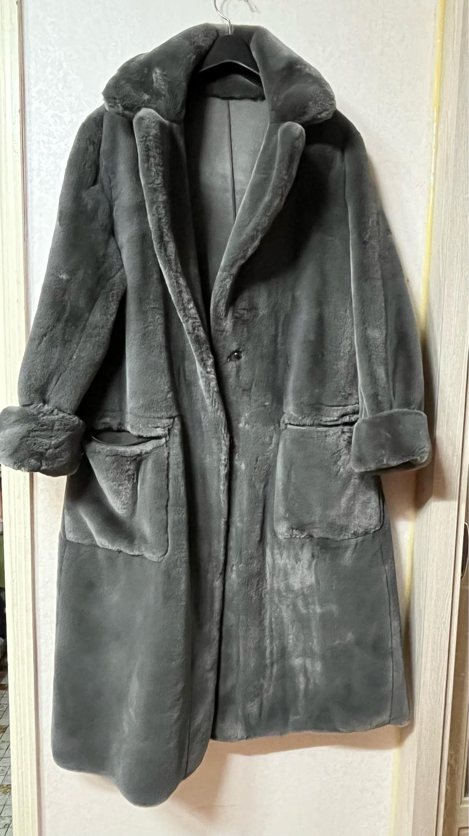 미엘로 양면 롱무스탕