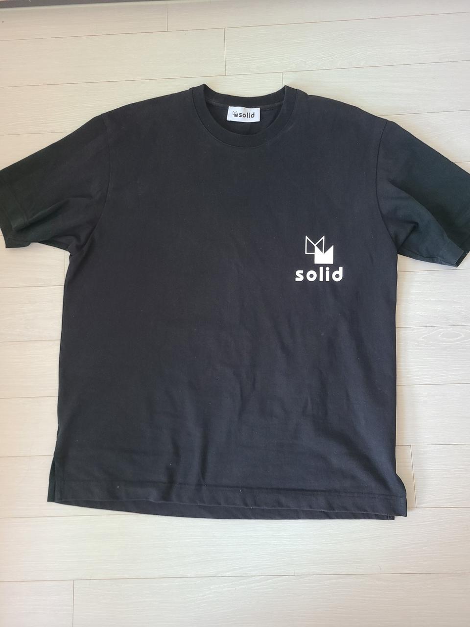 솔리드옴므 맨메이드 블랙 반팔티 46오버핏