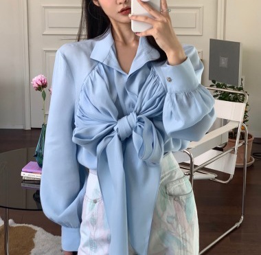 서쿠키 리본 블라우스