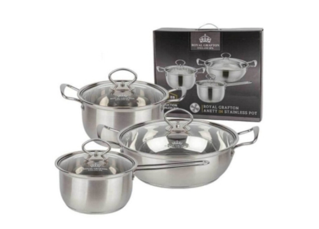 로얄그래프톤 아네뜨 3종셋트 새제품 4중바닥 스탠 냄비 인덕션가능