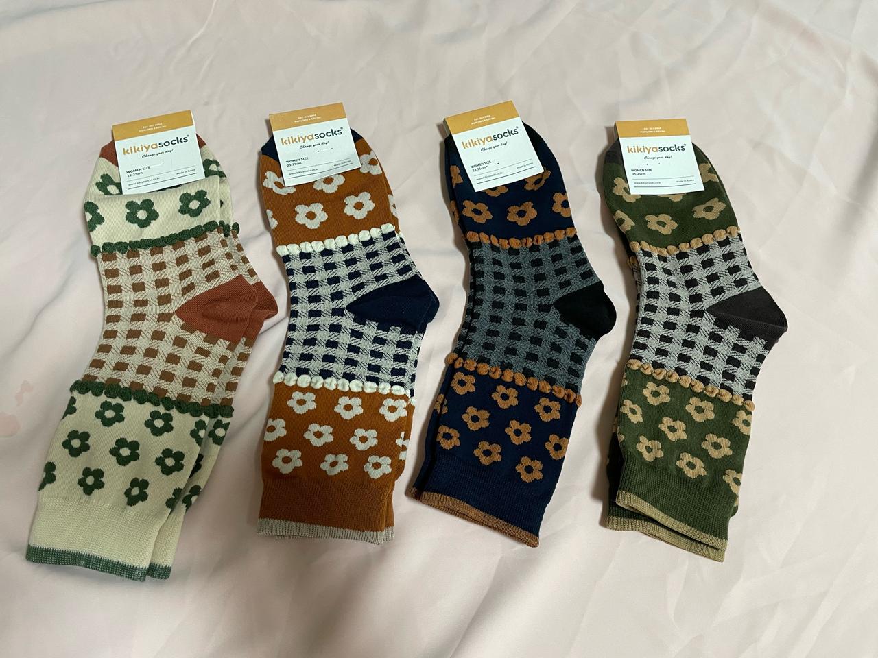 패션 긴목 꽃양말