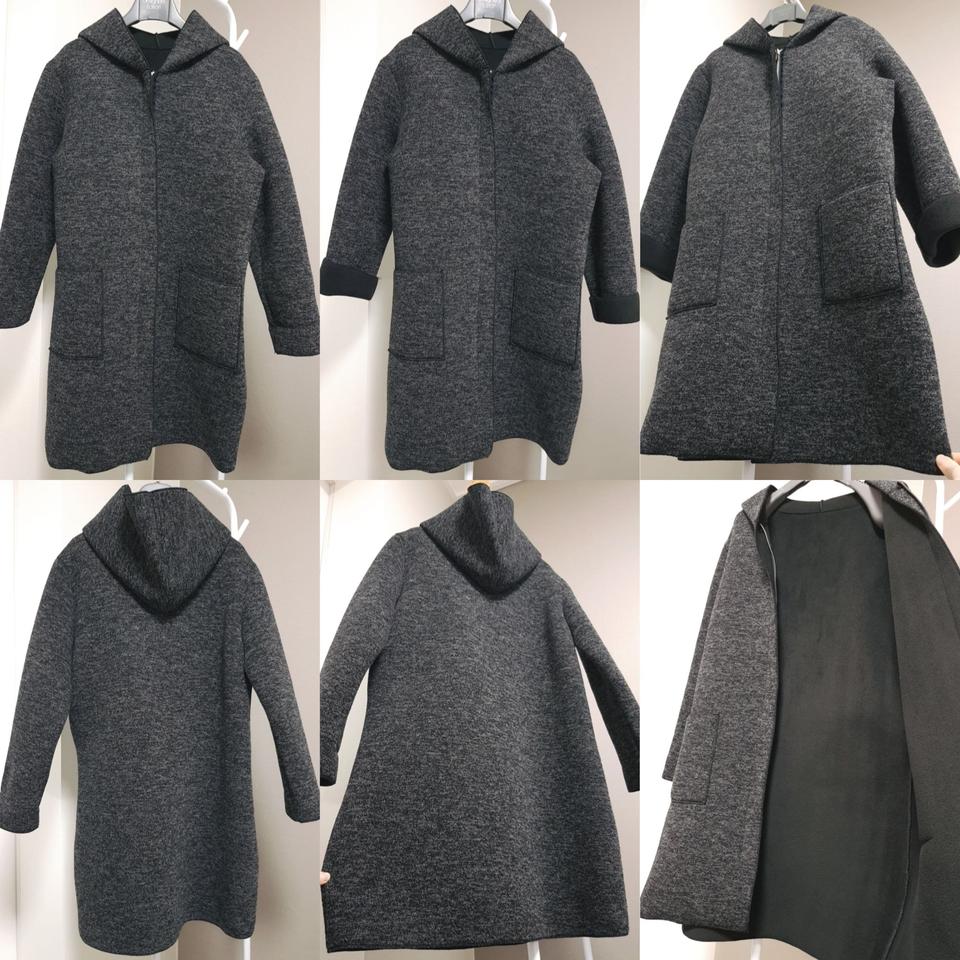 밍크안감 겨울외투 챠콜색 프리사이즈 한번잠깐입은 거의새상품