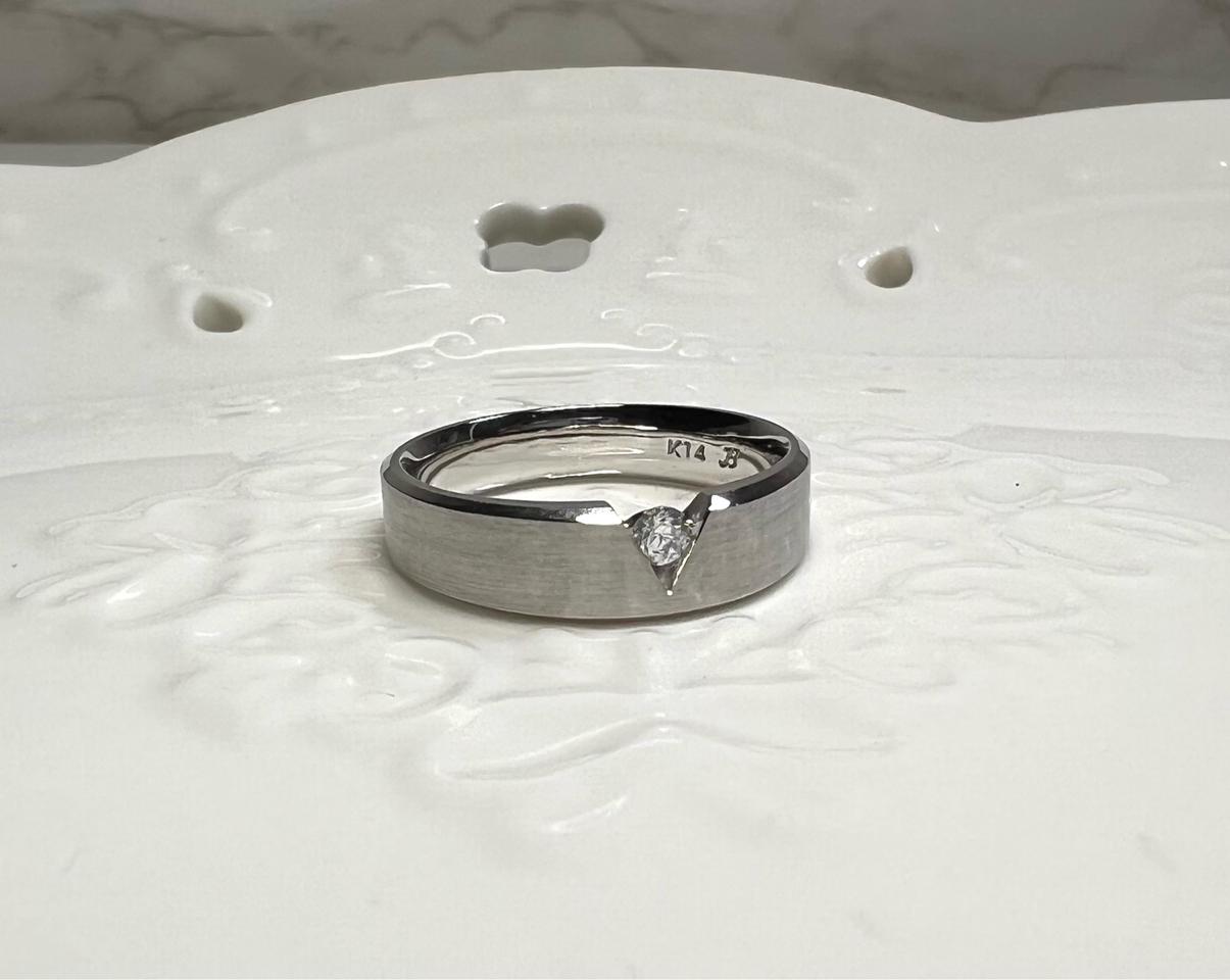 14k 브이 화이트 골드 금 반지 링 (목걸이 팔찌 귀걸이 많음)