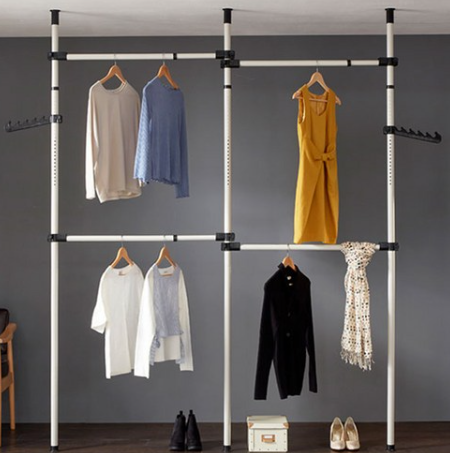 (무료배송) 튼튼한 4단 다용도 행거 수납 고정