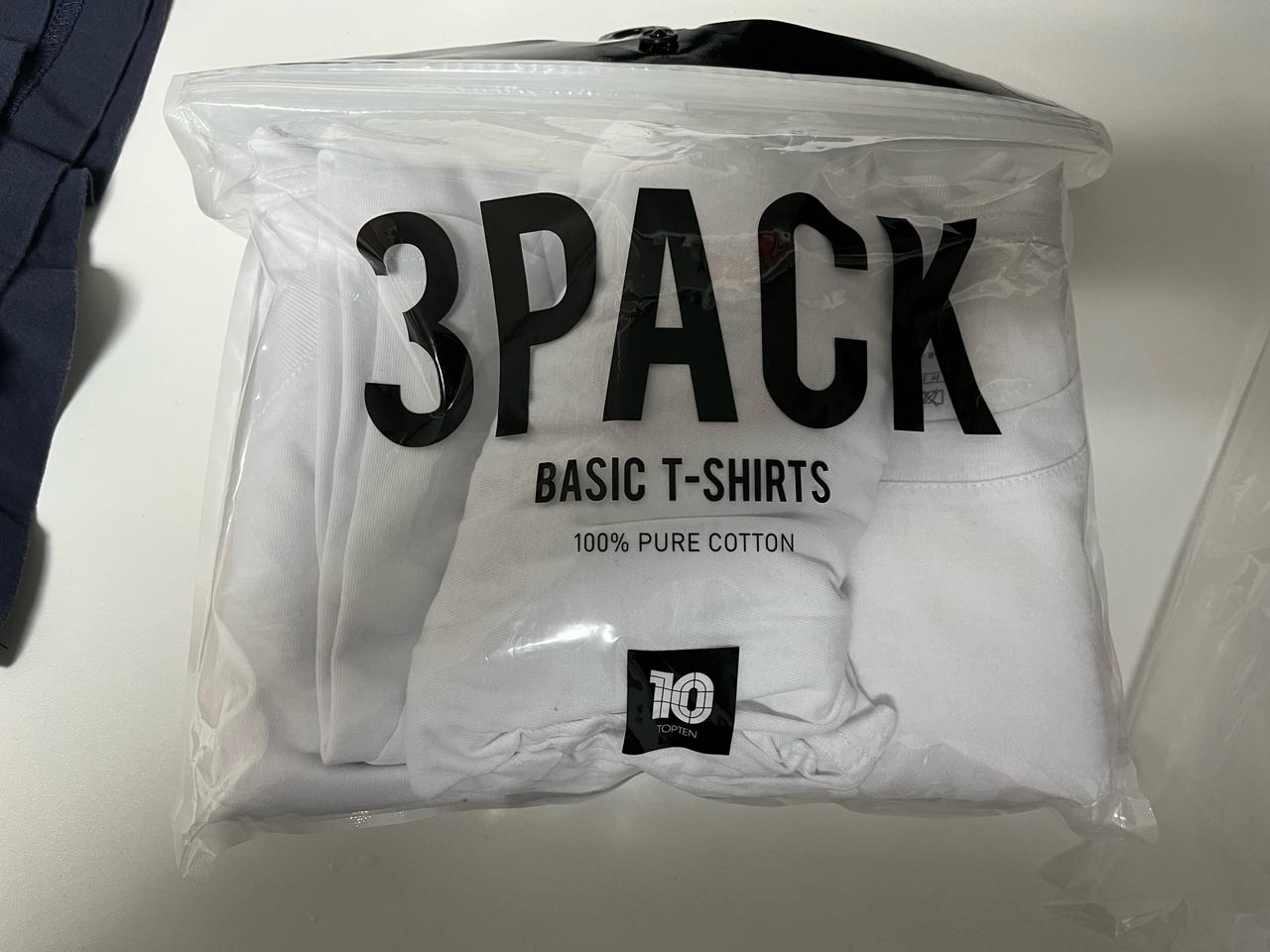 탑텐 흰색 순면반팔티셔츠 3장 MSC5TS3001A