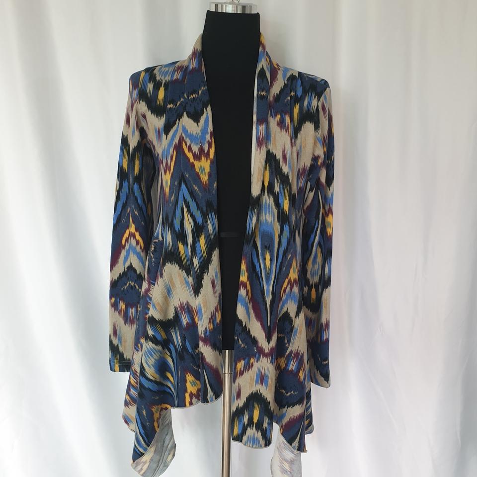 k38  패턴 루즈핏 롱가디건