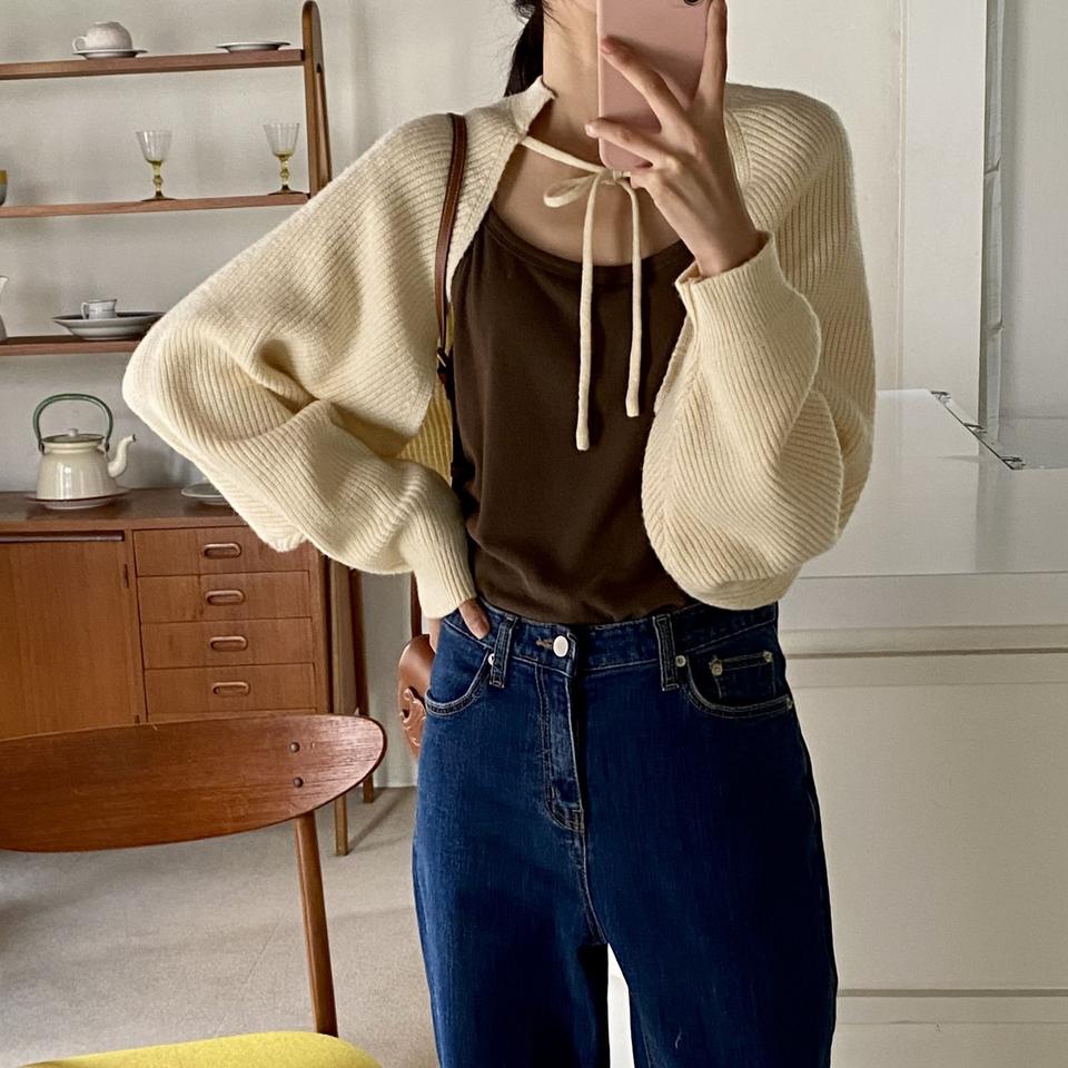 새상품)니트볼레로 숏 가디건