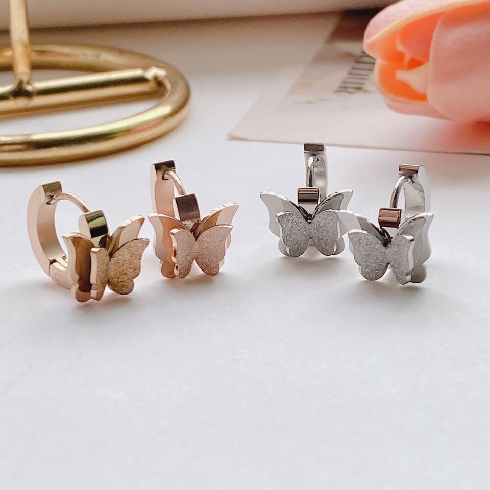 써지컬스틸 원터치 나비 귀걸이