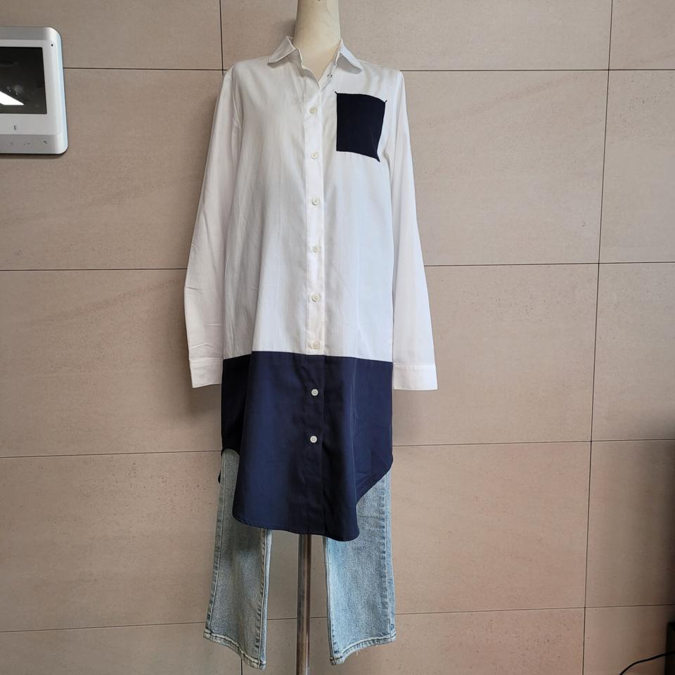 아브라함케이한글 화이트 롱 셔츠 55