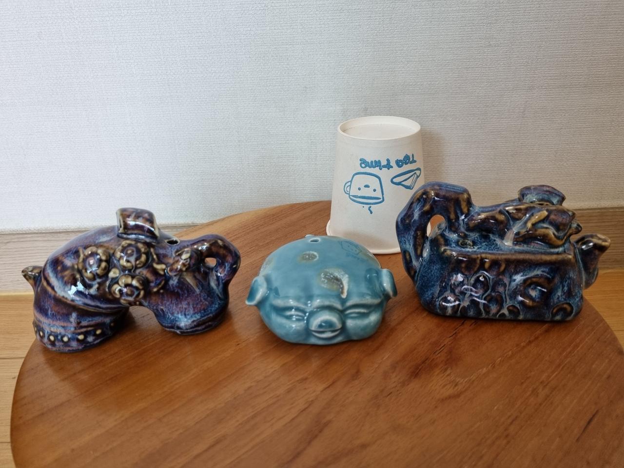 도자기 연적 3점