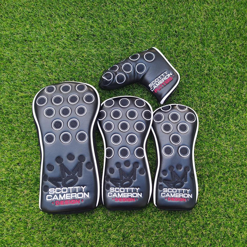 포인트 크라운 블랙&화이트 골프채 커버 세트