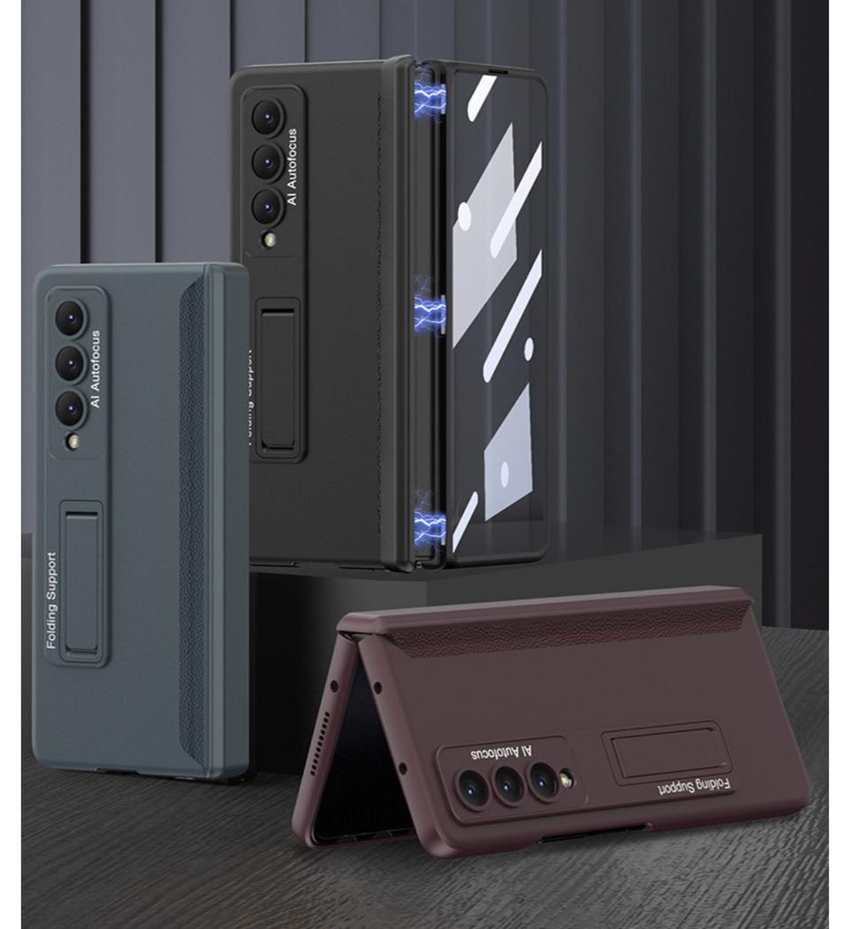 갤럭시폴드4 케이스 새상품 판매합니다. 앞 액정보호유리 힌지보호 고급재질