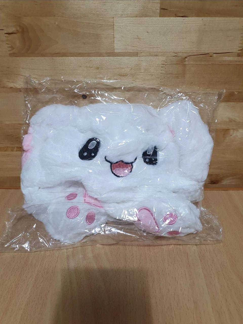 토끼 봉제 모자 (손잡이 누르면 귀 올라가요)